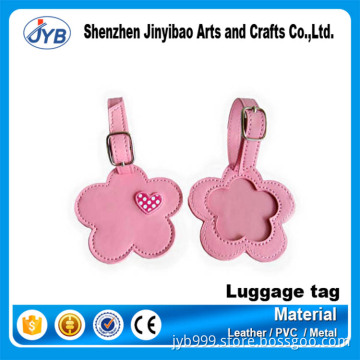 Lovely fancy custom pink flower shape girls luggage tags fro wholesale